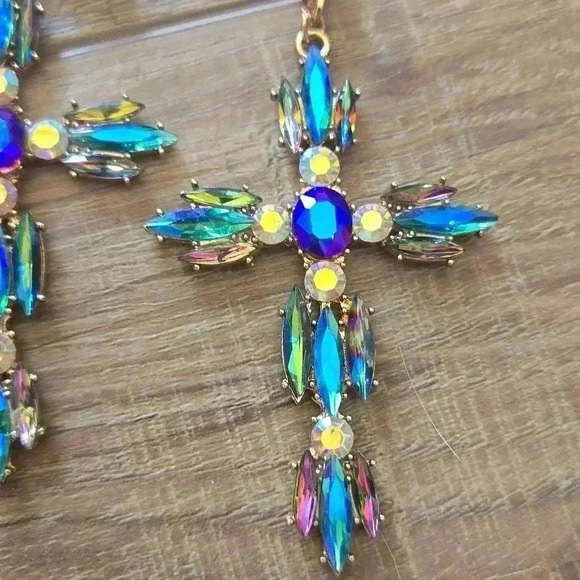 Moroccan cross earrings Bohemian style - Picture 3 of 5